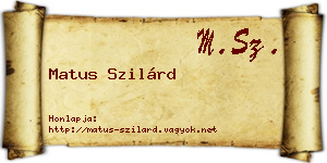 Matus Szilárd névjegykártya